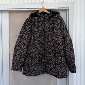 Arctic Expedition Down-Filled Leopard Print Jacket